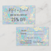 FAUX holografische opale textuur verwijzing Visitekaartje (Voorkant / Achterkant)