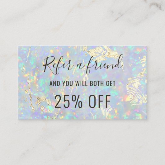 FAUX holografische opale textuur verwijzing Visitekaartje (Voorkant)