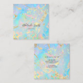 FAUX holografische opale textuur Vierkante Visitekaartje (Voorkant / Achterkant)