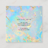 FAUX holografische opale textuur Vierkante Visitekaartje (Achterkant)