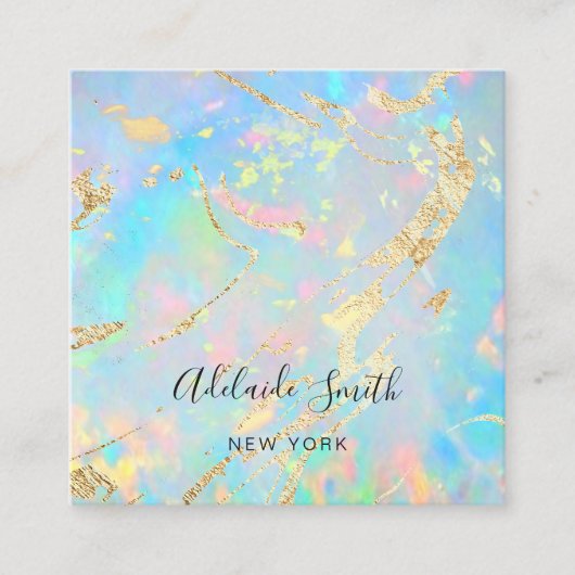 FAUX holografische optische steentextuurachtergron Vierkante Visitekaartje (Voorkant)