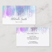 FAUX holografische paarse verfstreken Visitekaartje (Voorkant / Achterkant)