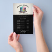 Faux Holografische Regenboog Glitter Cake Bakkerij Flyer (Hand)
