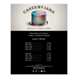 Faux Holografische Regenboog Glitter Cake Bakkerij Perfect Poster