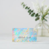 FAUX-holografische steensteentextuur Visitekaartje (Staand voorkant)