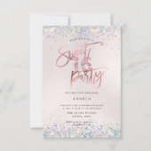 Faux Hologram Sweet 16 Studded Diamond Blush Kaart (Voorkant)