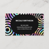 faux holographic abstract cirkels visitekaartje (Achterkant)