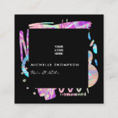 Faux Holographic Boho Vierkante Visitekaartje (Voorkant)