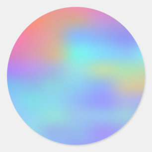 Faux Holographic Bright Custom Trendy Ronde Sticker
