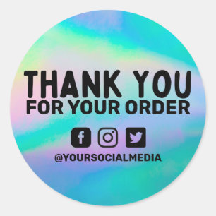 Faux Holographic Business - Aangepast Ronde Sticker