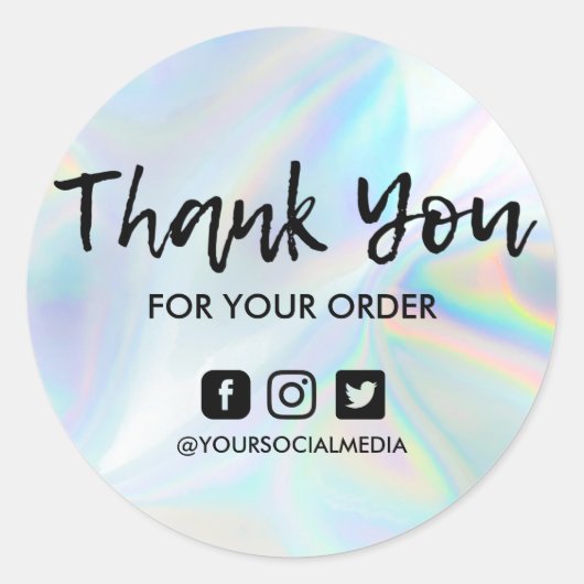 Faux Holographic Business Hartelijk dank Ronde Sticker (Voorkant)
