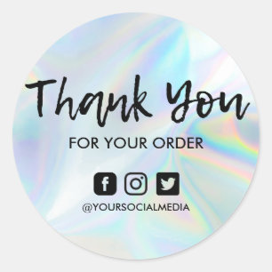 Faux Holographic Business Hartelijk dank Ronde Sticker