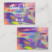 Faux Holographic Calligraphy Colorful Media Insert Visitekaartje (Voorkant / Achterkant)