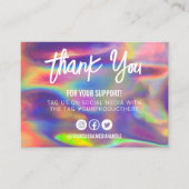 Faux Holographic Calligraphy Colorful Media Insert Visitekaartje (Voorkant)