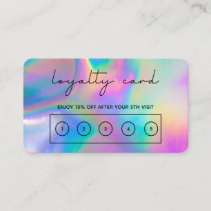Faux Holographic Calligraphy Loyalty Kaart Visitekaartje
