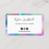 Faux Holographic Calligraphy Loyalty Kaart Visitekaartje (Achterkant)