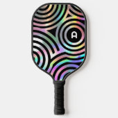 faux holographic cirkels monogram pickleball padd pickleball paddle (Voorkant)