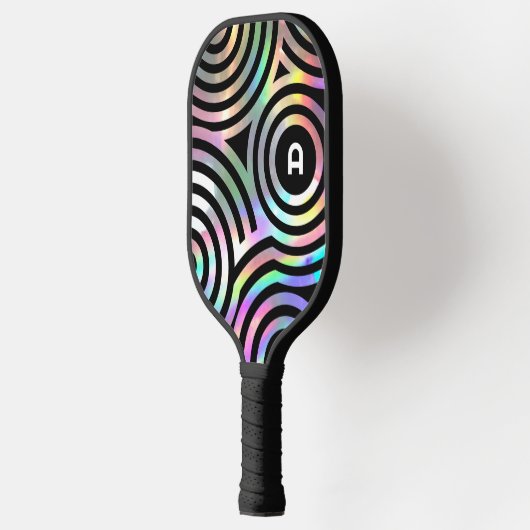 faux holographic cirkels monogram pickleball padd pickleball paddle (Links)