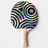 faux holographic cirkels monogram ping pong paddle tafeltennisbatje (Voorkant)