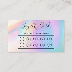 Faux Holographic Custom Loyalty Kaart Visitekaartje