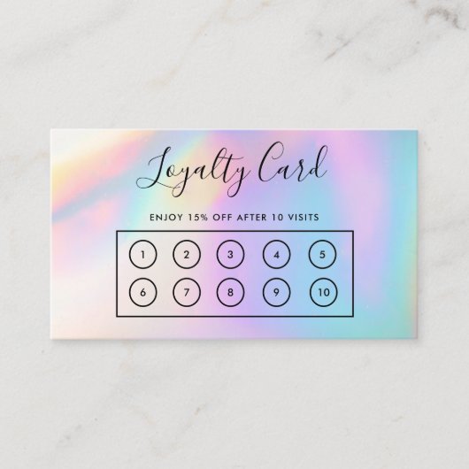 Faux Holographic Custom Loyalty Kaart Visitekaartje (Voorkant)