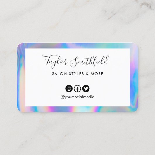 Faux Holographic Custom Loyalty Kaart Visitekaartje (Achterkant)