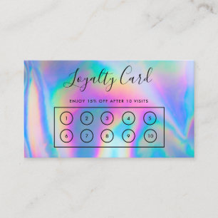 Faux Holographic Custom Loyalty Kaart Visitekaartje