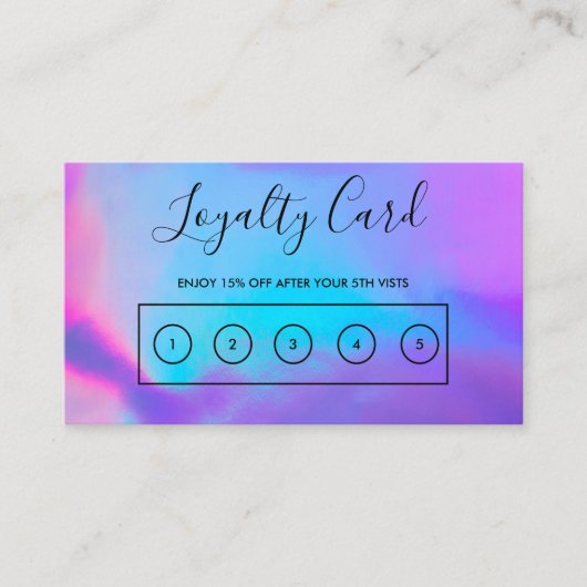 Faux Holographic Custom Loyalty Kaart Visitekaartje (Voorkant)
