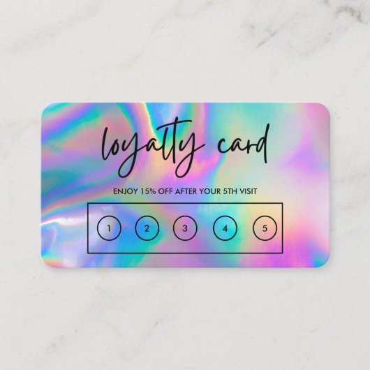 Faux Holographic Custom Loyalty Kaart Visitekaartje (Voorkant)
