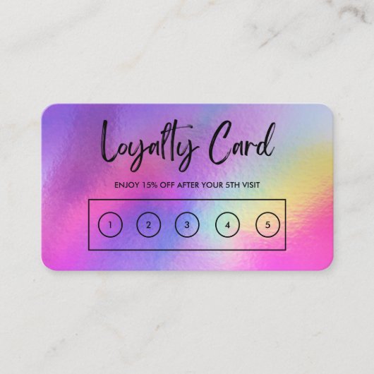Faux Holographic Custom Loyalty Kaart Visitekaartje (Voorkant)