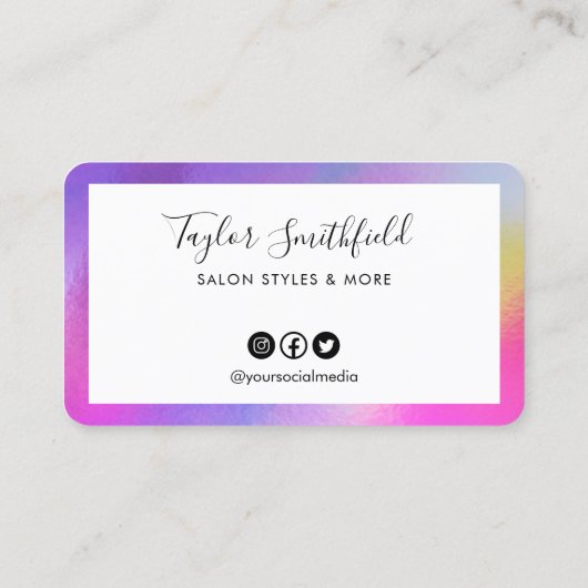 Faux Holographic Custom Loyalty Kaart Visitekaartje (Achterkant)