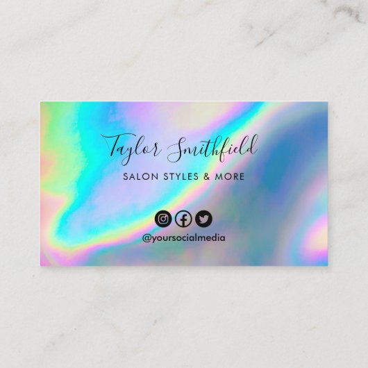 Faux Holographic Custom Loyalty Kaart Visitekaartje (Achterkant)