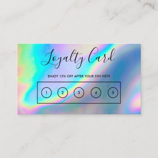 Faux Holographic Custom Loyalty Kaart Visitekaartje (Voorkant)