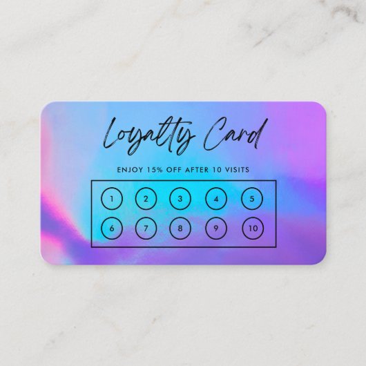 Faux Holographic Custom Loyalty Kaart Visitekaartje (Voorkant)