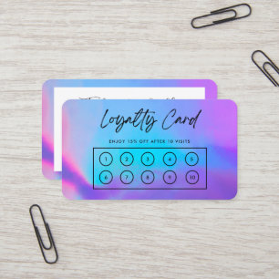 Faux Holographic Custom Loyalty Kaart Visitekaartje