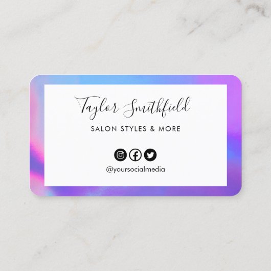 Faux Holographic Custom Loyalty Kaart Visitekaartje (Achterkant)