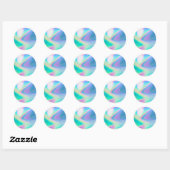 Faux Holographic Custom Trendy Classic Round Stick Ronde Sticker (Vel)
