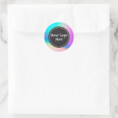 Faux Holographic Custom Trendy Classic Round Stick Ronde Sticker (Tas)
