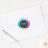 Faux Holographic Custom Trendy Classic Round Stick Ronde Sticker (Envelop)