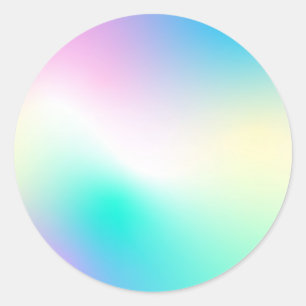 Faux Holographic Custom Trendy Classic Round Stick Ronde Sticker