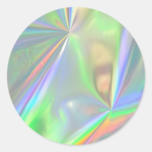 Faux Holographic Custom Trendy Ronde Sticker (Voorkant)