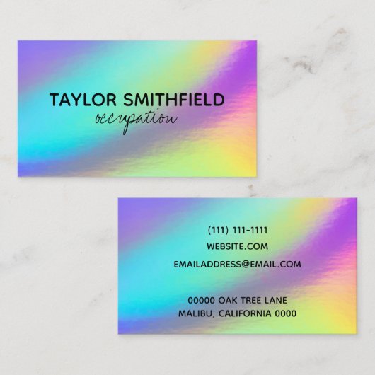 Faux Holographic Custom Visitekaartje (Voorkant / Achterkant)