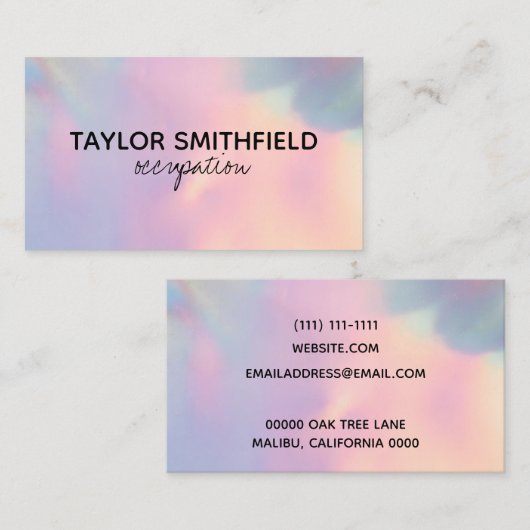 Faux Holographic Custom Visitekaartje (Voorkant / Achterkant)