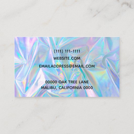 Faux Holographic Custom Visitekaartje (Achterkant)