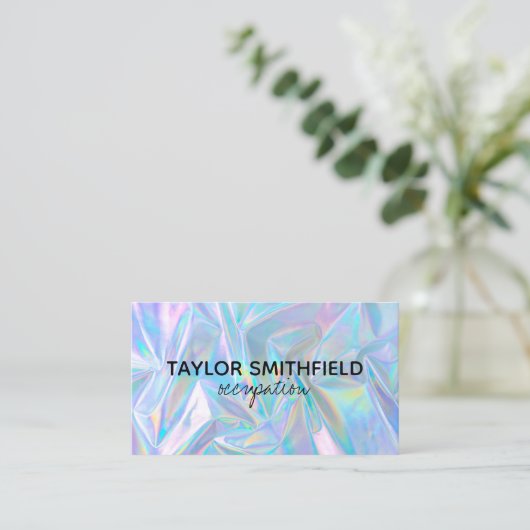 Faux Holographic Custom Visitekaartje (Staand voorkant)