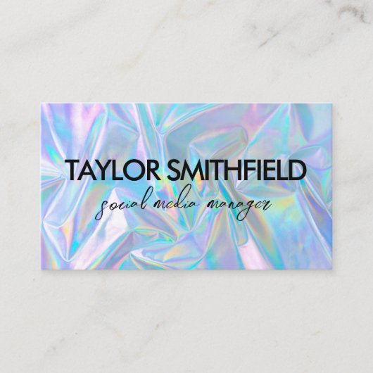 Faux Holographic Custom Visitekaartje (Voorkant)