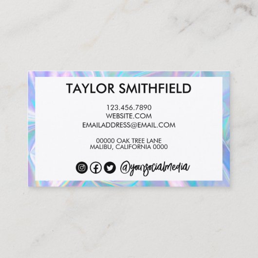 Faux Holographic Custom Visitekaartje (Achterkant)