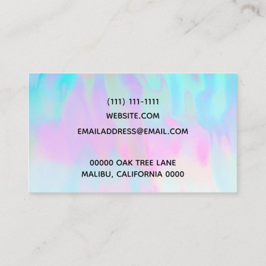 Faux Holographic Custom Visitekaartje (Achterkant)