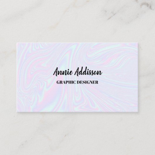 Faux holographic effect textuur blauw visitekaartje (Voorkant)