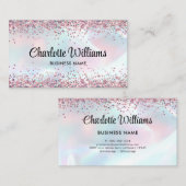 Faux Holographic Elegant Glitter Borders Trendy Visitekaartje (Voorkant / Achterkant)